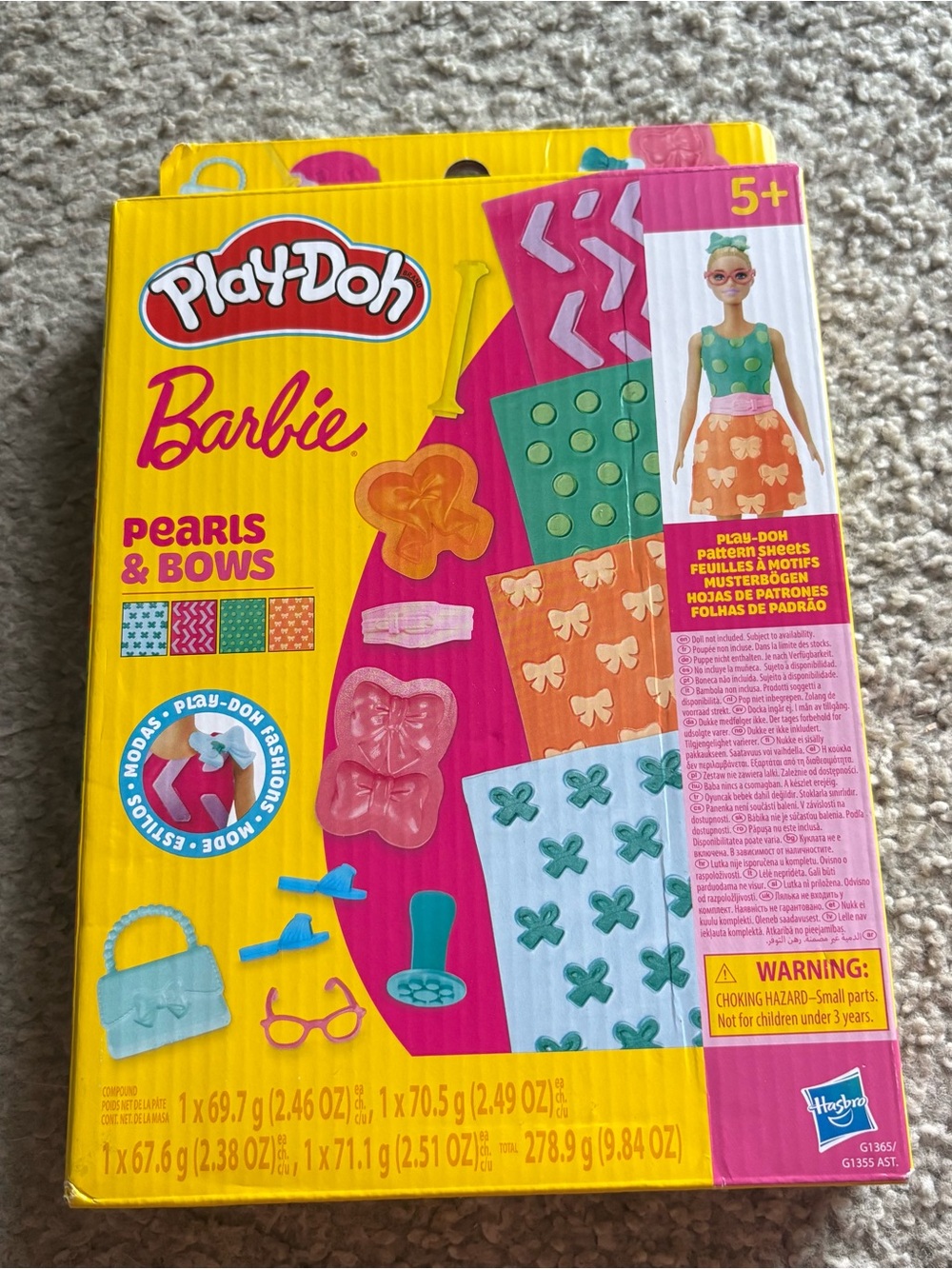 Barbie Play‑Doh Pearls & Bows Set - Yellow, Pink, Teal, Orange NEW Dress Making